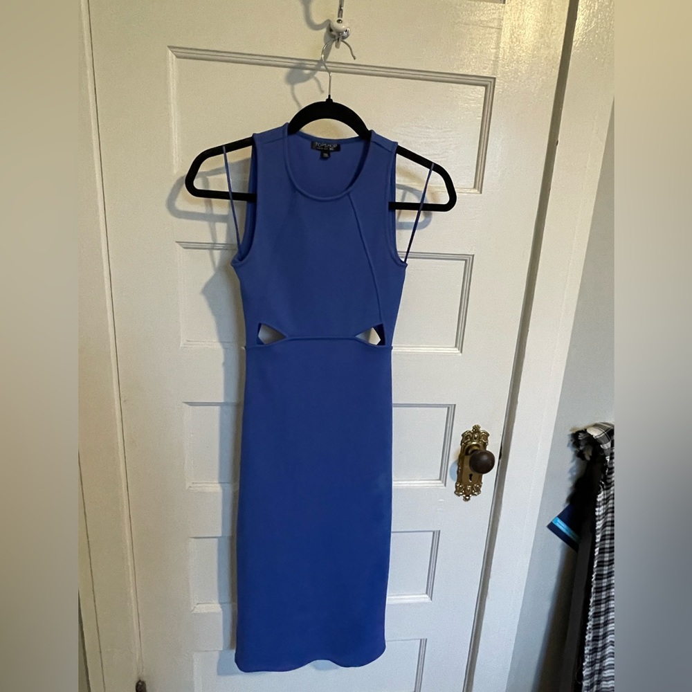 Topshop Royal Blue Cut-out Midi Dress